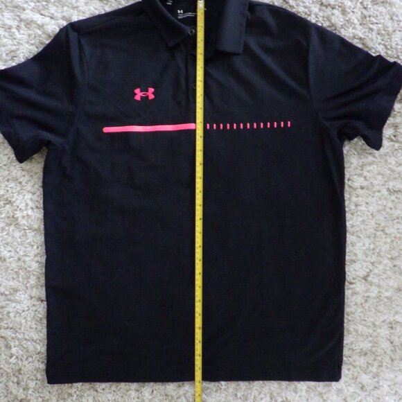 Under Armour Mens Polo Golf Short Sleeve Shirt Black Size Large Loose Fit Sporty - Picture 6 of 6